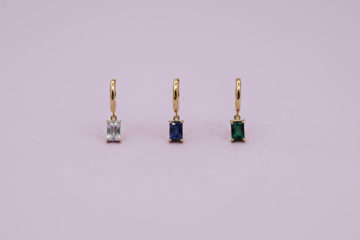 Set orecchini mono"Mint"Gold