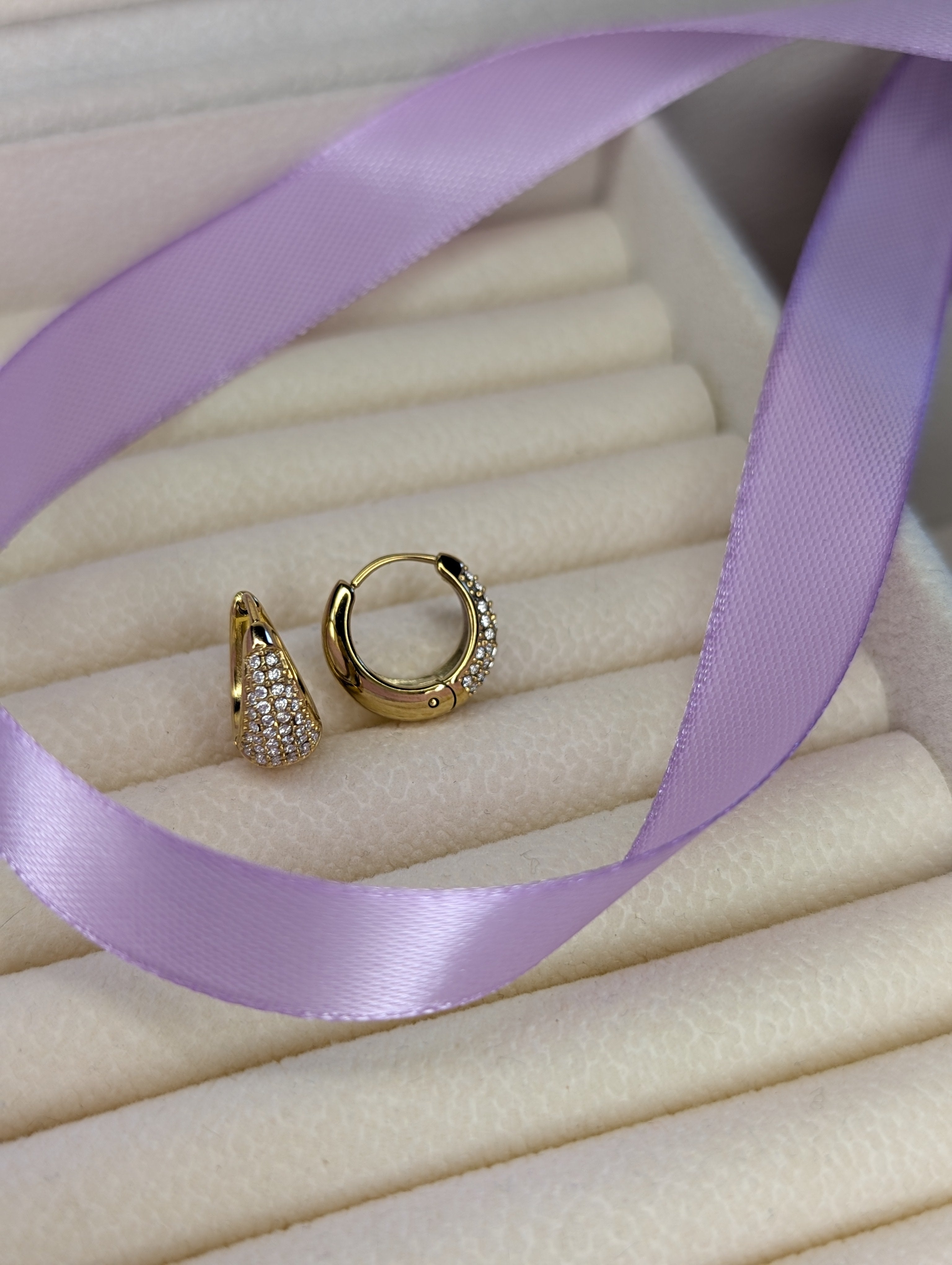 Orecchini donna "Crystal" medio 15mm Gold