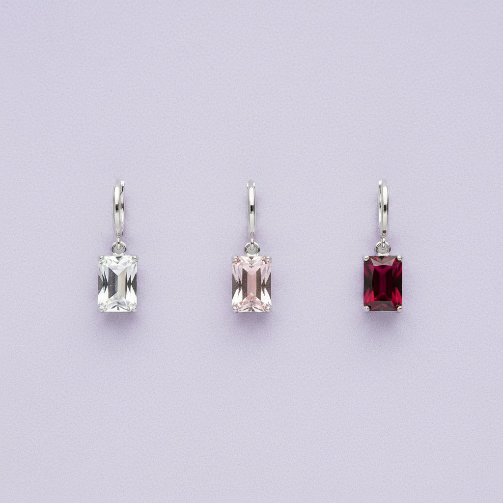 Set orecchini mono "Berry" silver