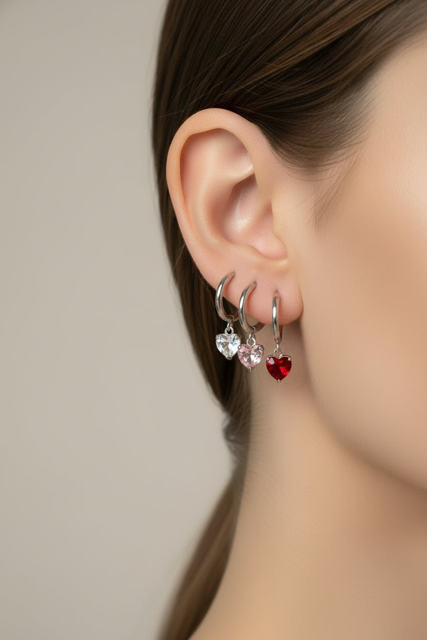Set orecchini mono "Cherry" silver